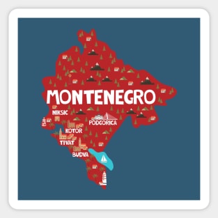 Montenegro Illustrated Map Sticker